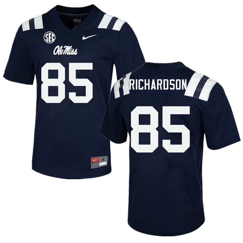 Men #85 Jamar Richardson Ole Miss Rebels College Football Jerseys Sale-Navy